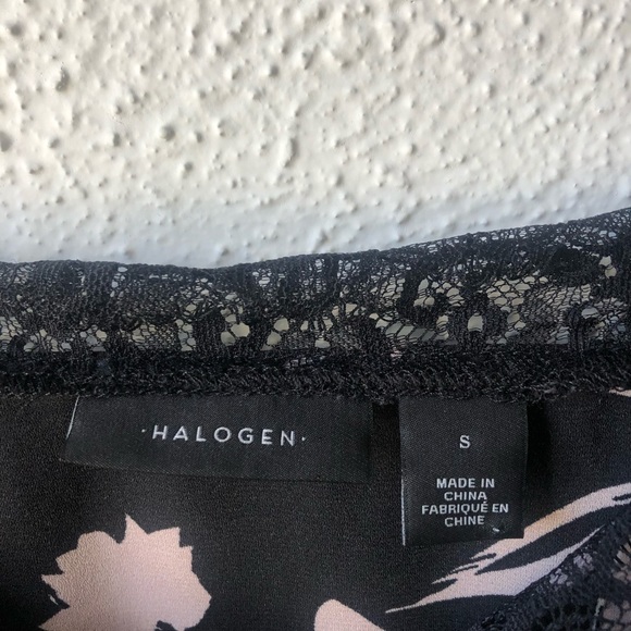 Halogen Black and Pink Printed Lace Tank Top Small - Picture 7 of 7